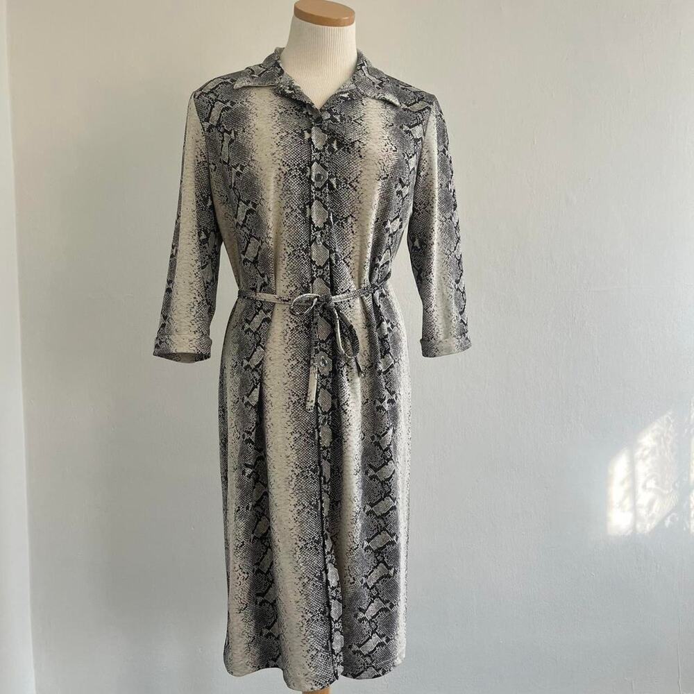 Vintage snakeskin python print dress